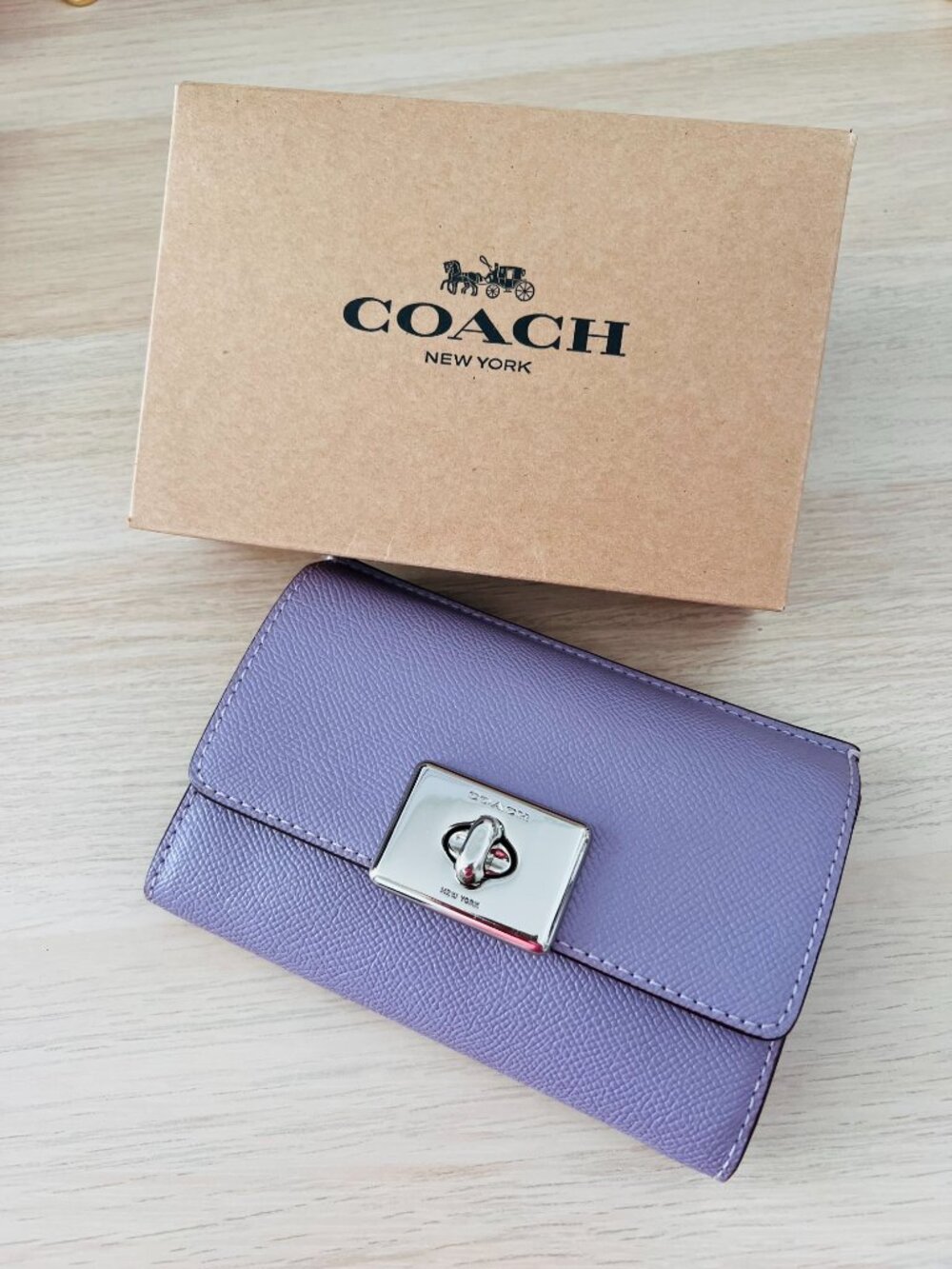 COACH Lilac Leather Wallet w/ Box | Gift Ready